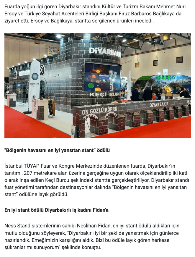 Diyarbakır, EMITT fuarında ödül aldı görsel 2